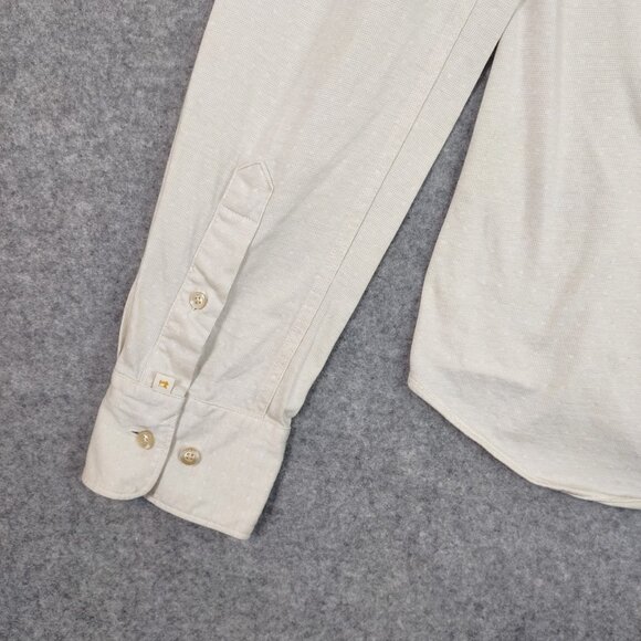 Scotch And Soda Shirt Men's Sz S Ivory Slim Fit Occasion Button Down All Cotton - Picture 9 of 16